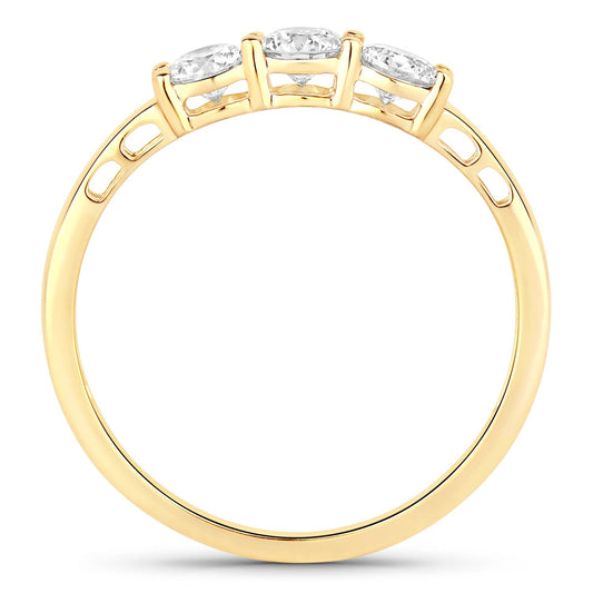 0.51 Carat Genuine Lab Grown Diamond 14K Yellow Gold Ring