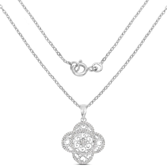 0.57 Carat Genuine White Diamond .925 Sterling Silver Pendant