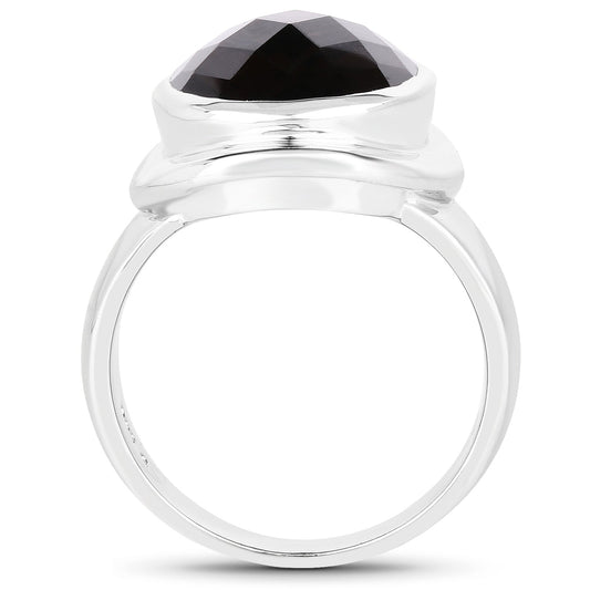 7.90 Carat Genuine Smoky Quartz .925 Sterling Silver Ring