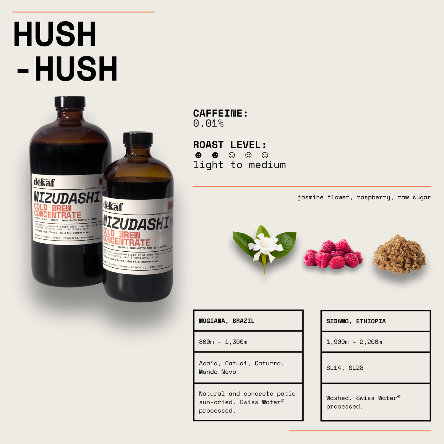 Concentré de café infusé à froid Hush-Hush Mizudashi