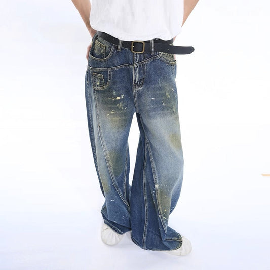 Fashion Brand Personalized Three-dimensional Cut Stitching Jeans Men