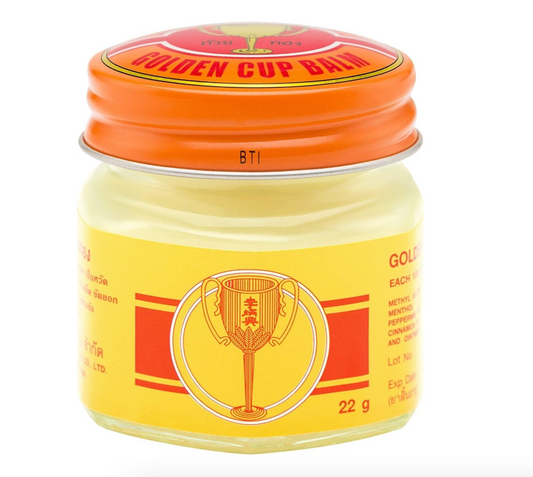 Golden Cup Balm Yellow Herbal Thai Ointment 22g Multiple treatments (Pack of 3)