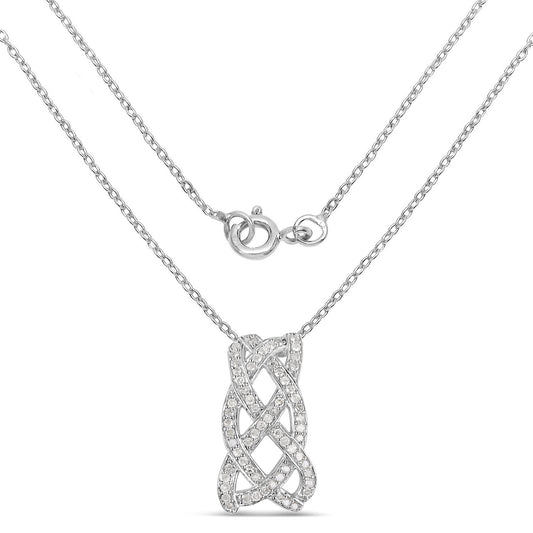 0.54 Carat Genuine White Diamond .925 Sterling Silver Pendant