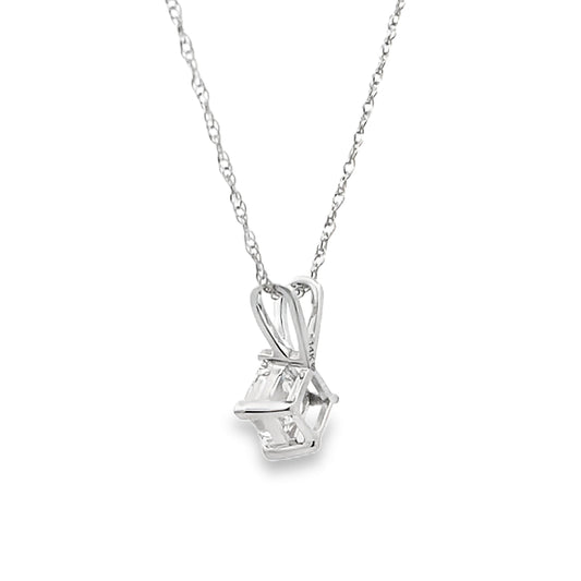 Natural .40ct Lab Grown Diamond Pendant 14KT White Gold