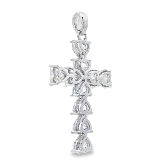 Moissanite Cross Religious Pendant Sterling Silver