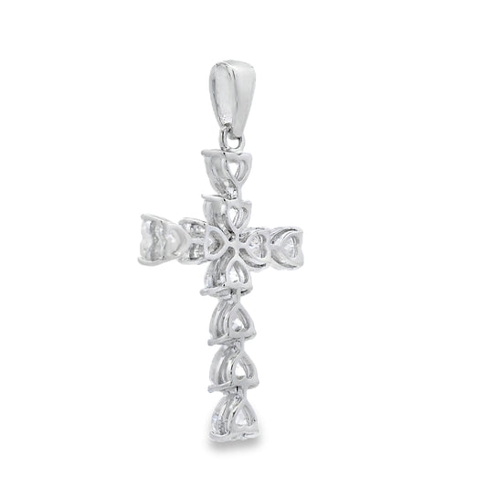 Moissanite Cross Religious Pendant Sterling Silver