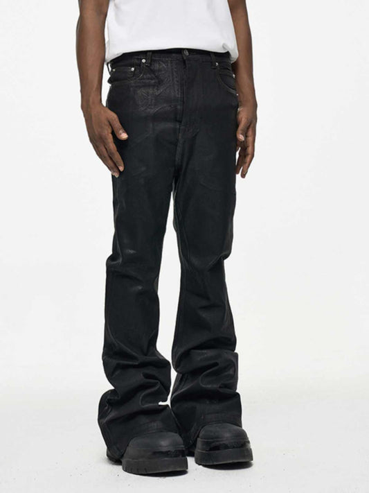 High Street RO Wind Coating Brush Glue Slightly Flared Mop Jeans