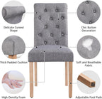 Dining Chairs Set of 2 Fabric Upholstered Dining Chairs High Back Padded Chairs Button Tufted Parsons Kitchen Chairs with Solid Wood Legs for Home, Dining Room, Kitchen, Dark Gray(1 Package)