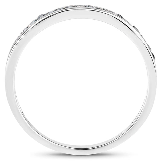 0.20 Carat Genuine Blue Diamond .925 Sterling Silver Ring