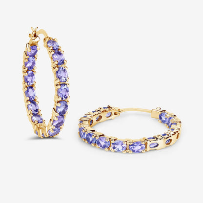 5.10 Carat Genuine Tanzanite .925 Sterling Silver Earrings