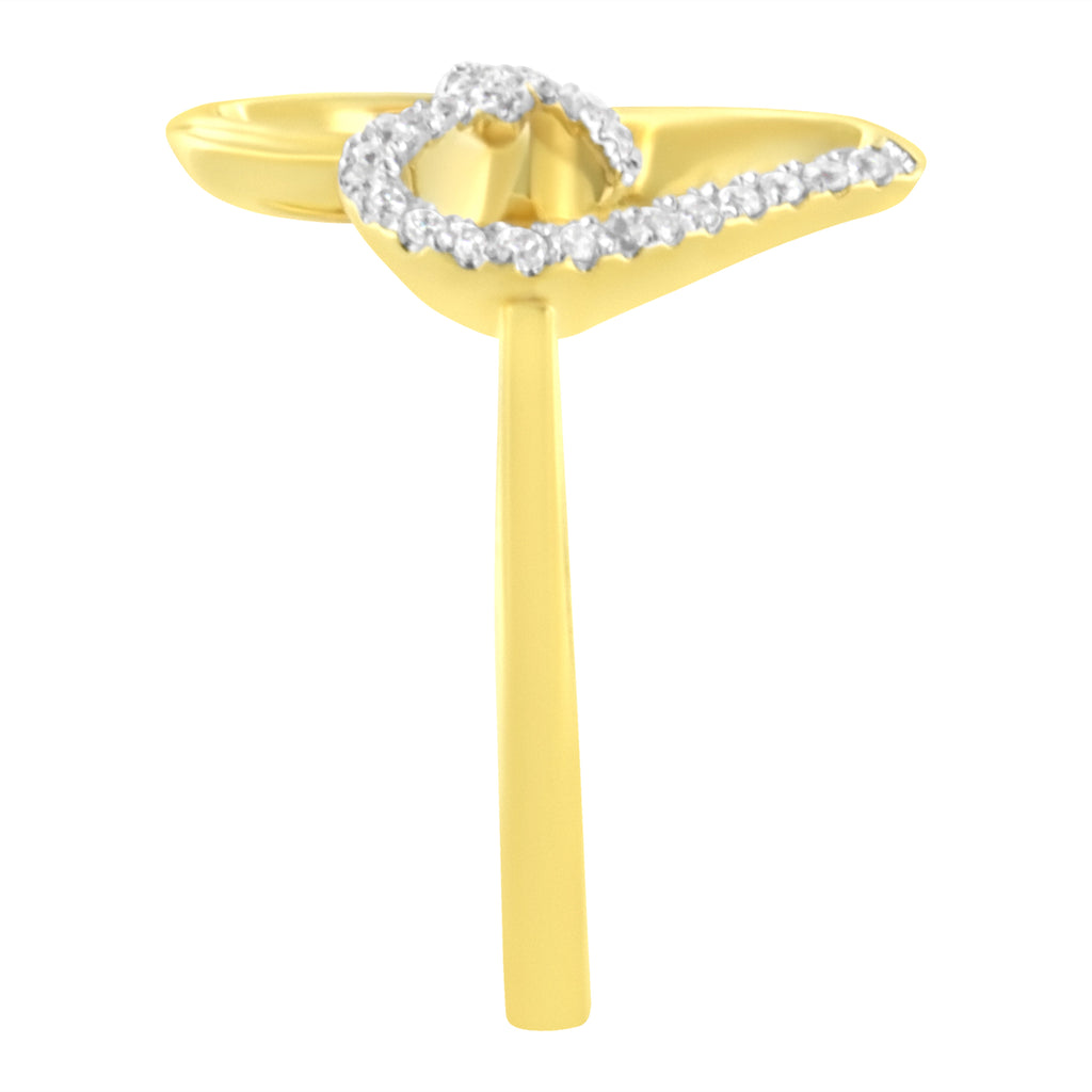 14KT Yellow Gold 1/10 ctw. Diamond Heart Shape Ring (K-L, I1-I2) - Size 7