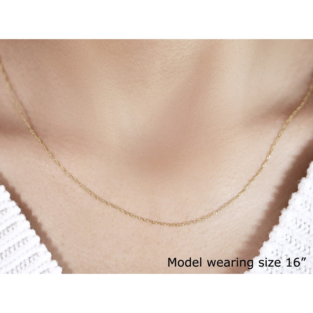 14k Yellow Gold Singapore Chain 0.6mm