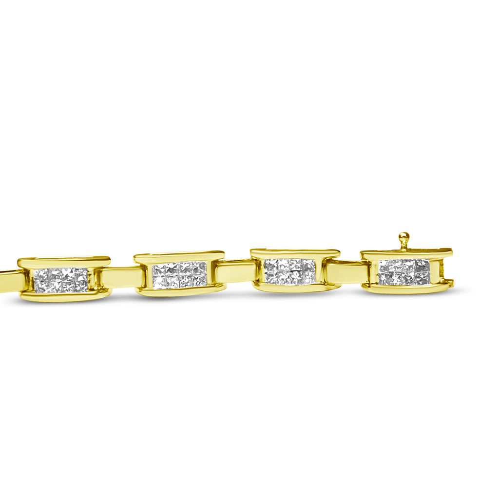 14K Yellow Gold Princess-Cut Diamond Links of Love Bracelet (2.00 cttw, H-I Color, SI2-I1 Clarity)