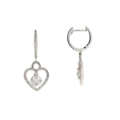.50ct Diamond Dangle Earrings 14KT White Gold