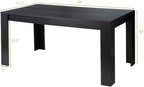 Dining Table for 6, Wood Rectangular Table, 63" L X 31.5" W X 30" H Large Farmhouse Center Table, Home Furniture Kitchen Table, Modern Dining Room Table, Supporting for 330LBS, Black