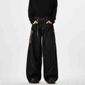 Black Jeans With Wide Legs For Men And Women