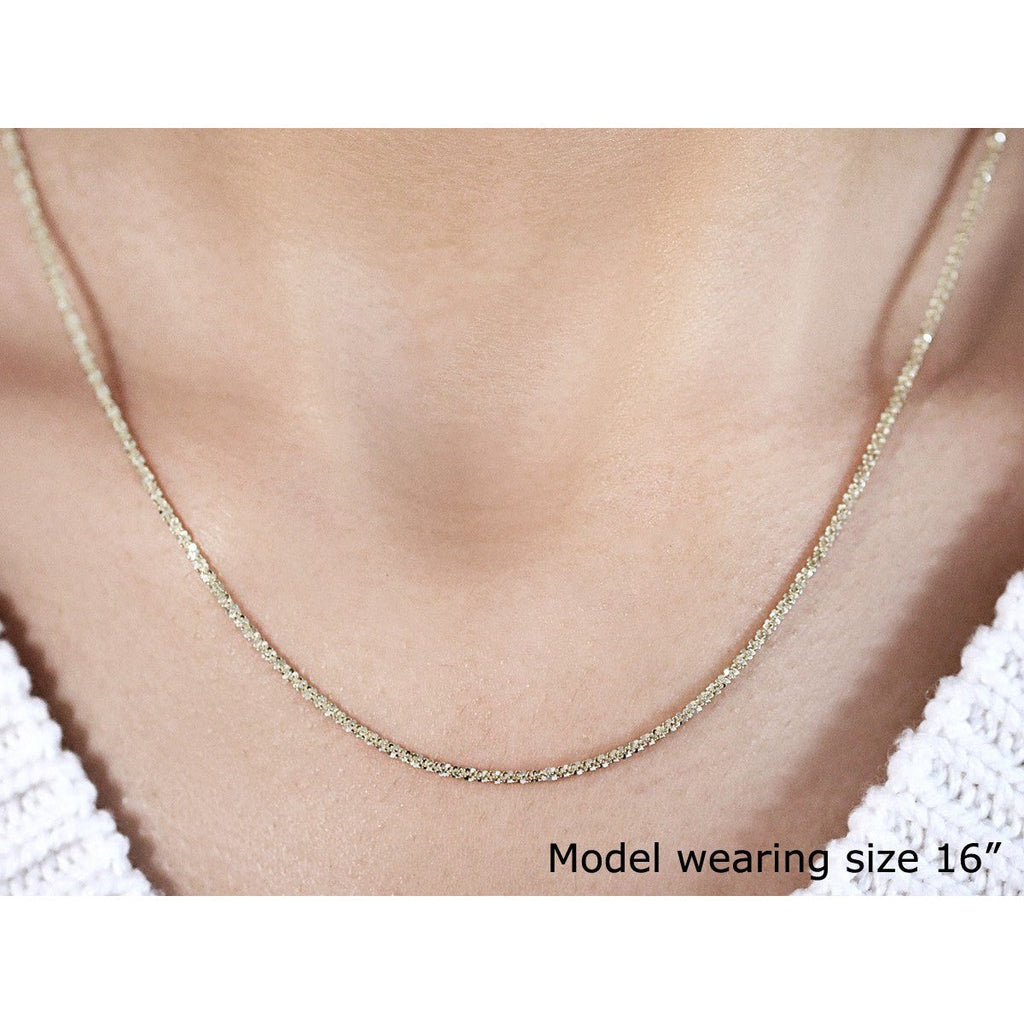 14k Yellow Gold Sparkle Chain 1.5mm