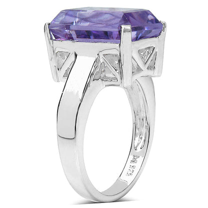 6.10 Carat Genuine Amethyst .925 Sterling Silver Ring