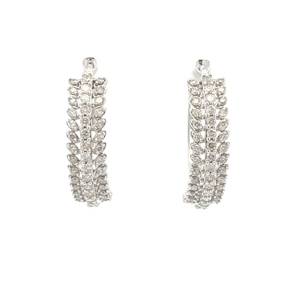 1.02ct Diamond Hoop Earrings 10KT White Gold