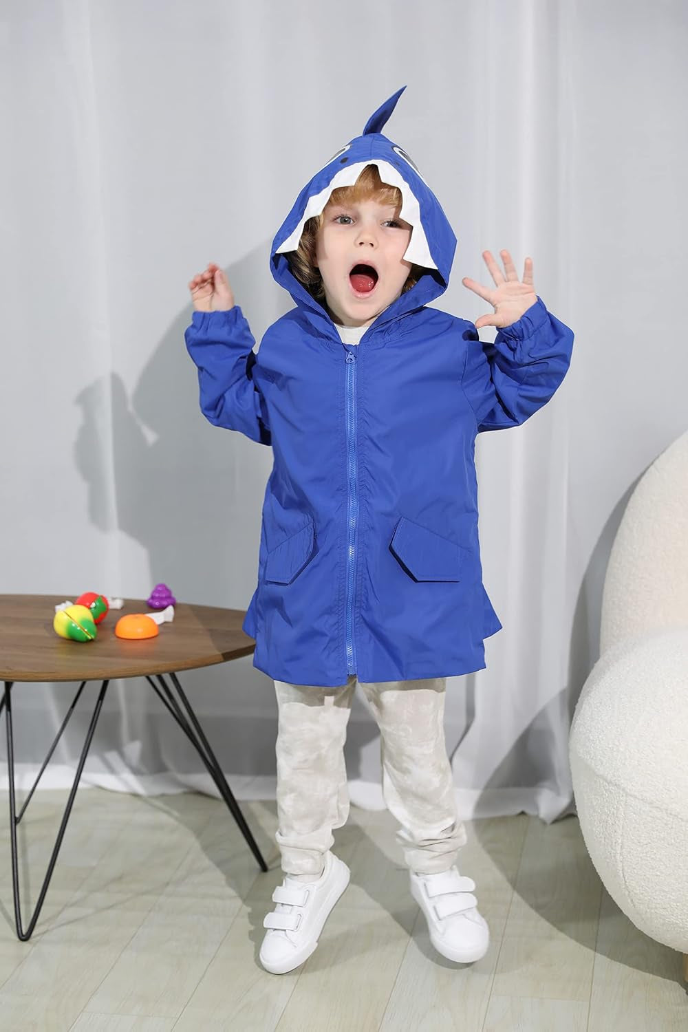 Toddler Baby Boy Girl Duck Raincoat Cute Cartoon Hoodie Zipper Coat Outfit