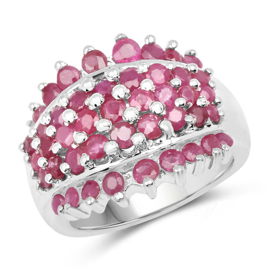 2.70 Carat Genuine Ruby .925 Sterling Silver Ring