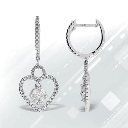 .50ct Diamond Dangle Earrings 14KT White Gold