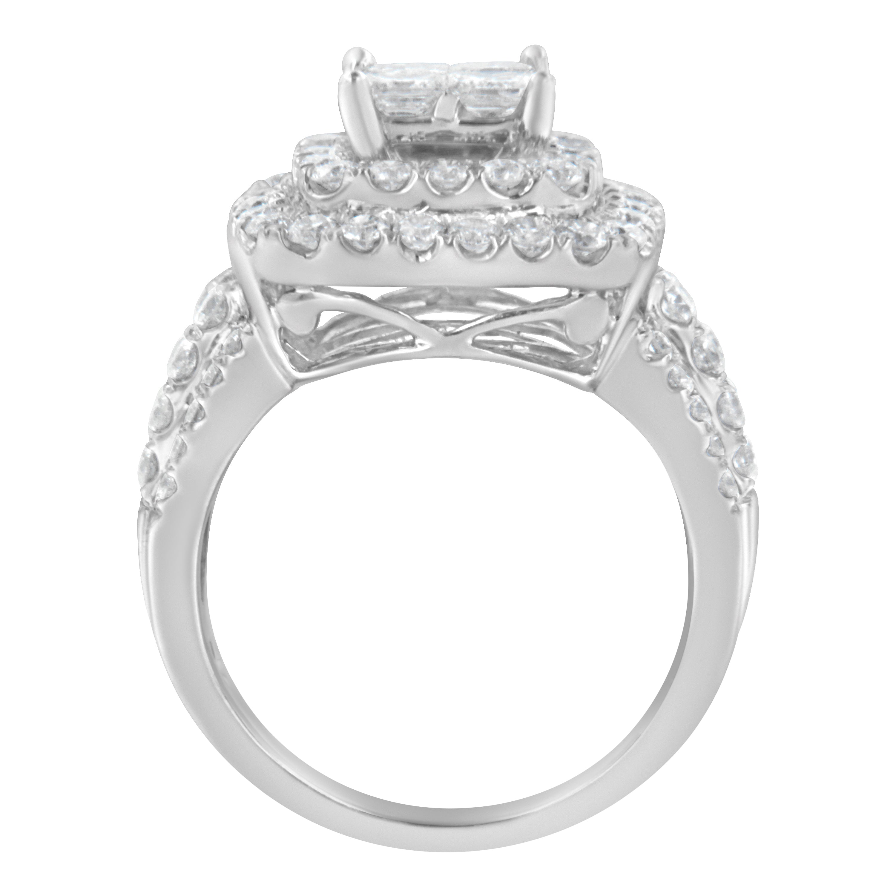 14KT White Gold Round and Princess Diamond Ring (2 1/4 cttw, H-I Color, SI1-SI2 Clarity)