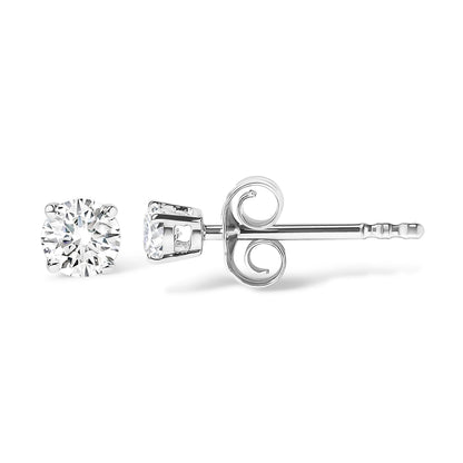 14K White Gold 1/2 Cttw Round Lab Grown Diamond Solitaire Stud Earrings