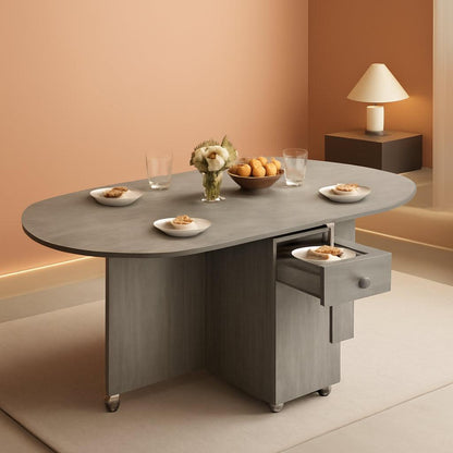 Grey Multipurpose Collapsible Dining Table For Four