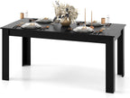 Dining Table for 6, Wood Rectangular Table, 63" L X 31.5" W X 30" H Large Farmhouse Center Table, Home Furniture Kitchen Table, Modern Dining Room Table, Supporting for 330LBS, Black