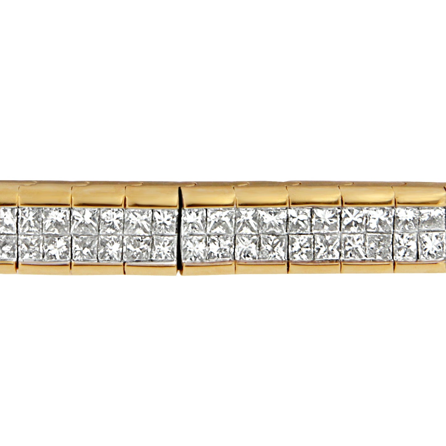 14K Yellow Gold Princess Cut Diamond Banded Bracelet (1.00 cttw, G-H Color, VS1-VS2 Clarity)