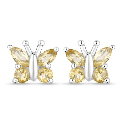 0.88 Carat Genuine Citrine .925 Sterling Silver Earrings