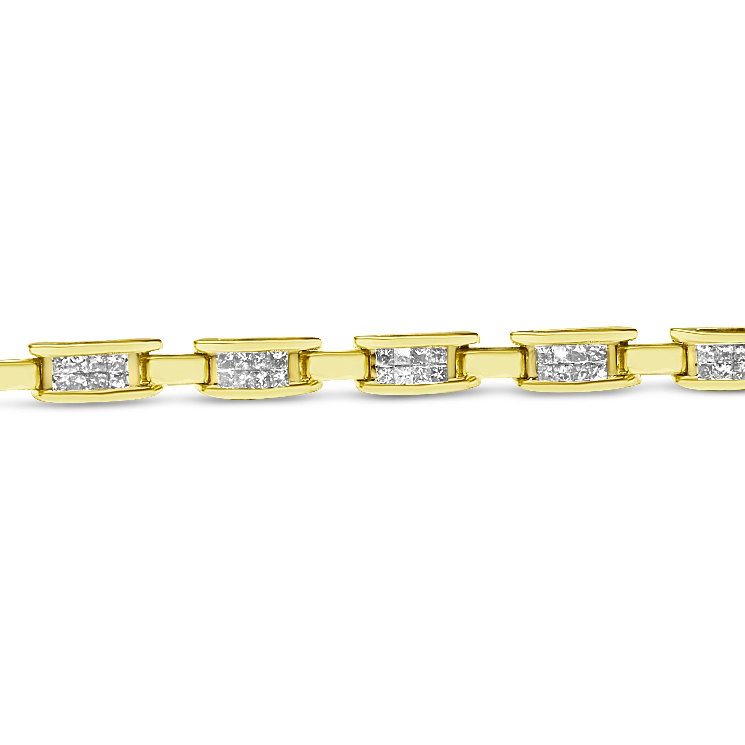 14K Yellow Gold Princess-Cut Diamond Links of Love Bracelet (2.00 cttw, H-I Color, SI2-I1 Clarity)