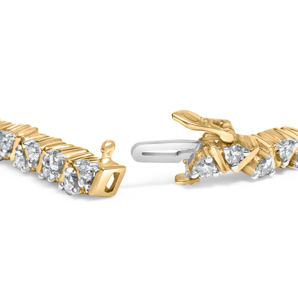14K Yellow Gold Round-Cut Diamond Bracelet (4.00 cttw, H-I Color, I1-I2 Clarity)