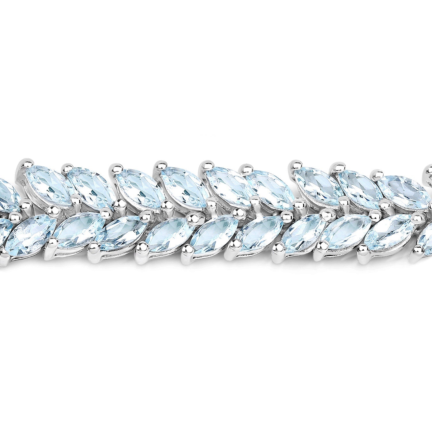 15.04 Carat Genuine Blue Topaz .925 Sterling Silver Bracelet