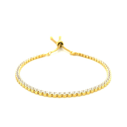 Adjustable Tennis Style Bracelet with Cubic Zirconia in Sterling Silver