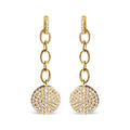 18K Yellow Gold Plated .925 Sterling Silver 1.0 Cttw Diamond Composite Cluster Dangle Chain Earrings (I-J Color, I1-I2 Clarity)