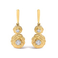 14K Yellow Gold Plated Sterling Silver 1/2 Cttw Lab Grown Diamond Matte Finish Drop Earrings