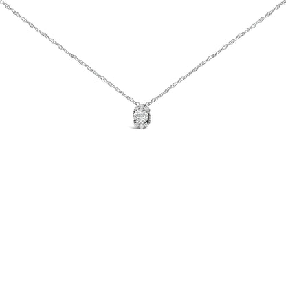Sterling Silver 1/2 Cttw Lab Grown Diamond Oval Halo Pendant Necklace