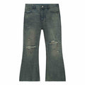 Cotton Retro Make Old Ripped Loose Micro-flared Trousers Jeans