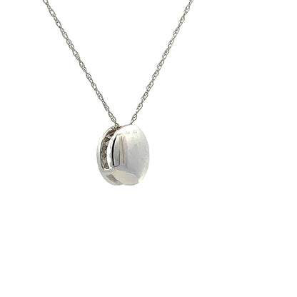 Natural .08ct Diamond Fashion Pendants 14KT White Gold