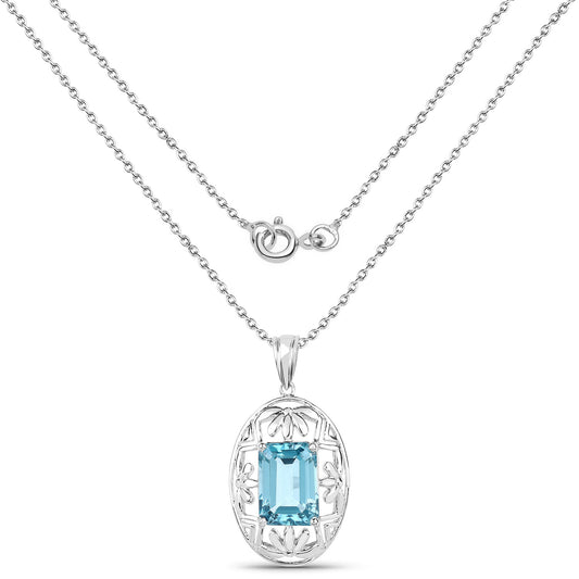 9.60 Carat Genuine Green Topaz .925 Sterling Silver Pendant