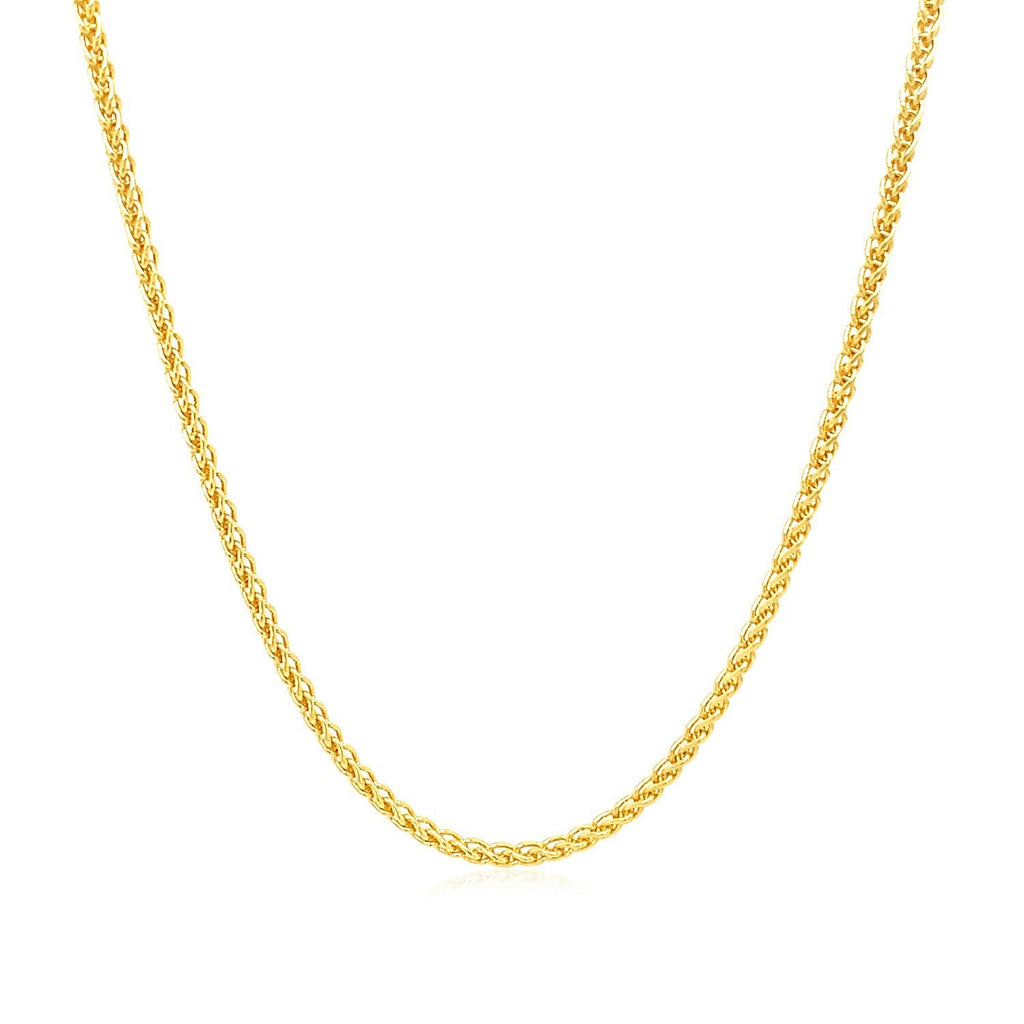 14k Yellow Gold Round Wheat Chain 1.5mm