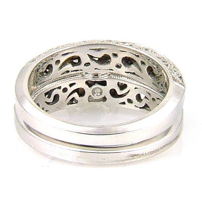 .54ct Antique Style Engagement Ring Set 18KT White Gold