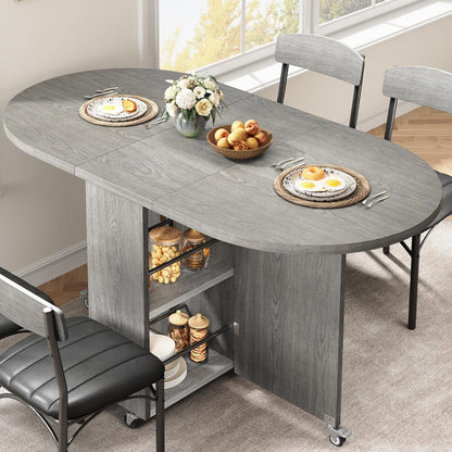 Grey Multipurpose Collapsible Dining Table For Four