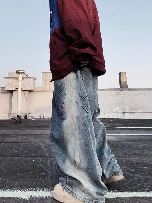 American Fashion Brand Vintage Mop Straight Jeans