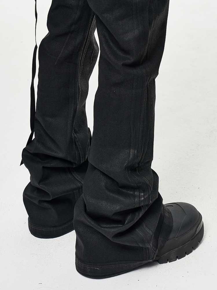 High Street RO Wind Coating Brush Glue Slightly Flared Mop Jeans