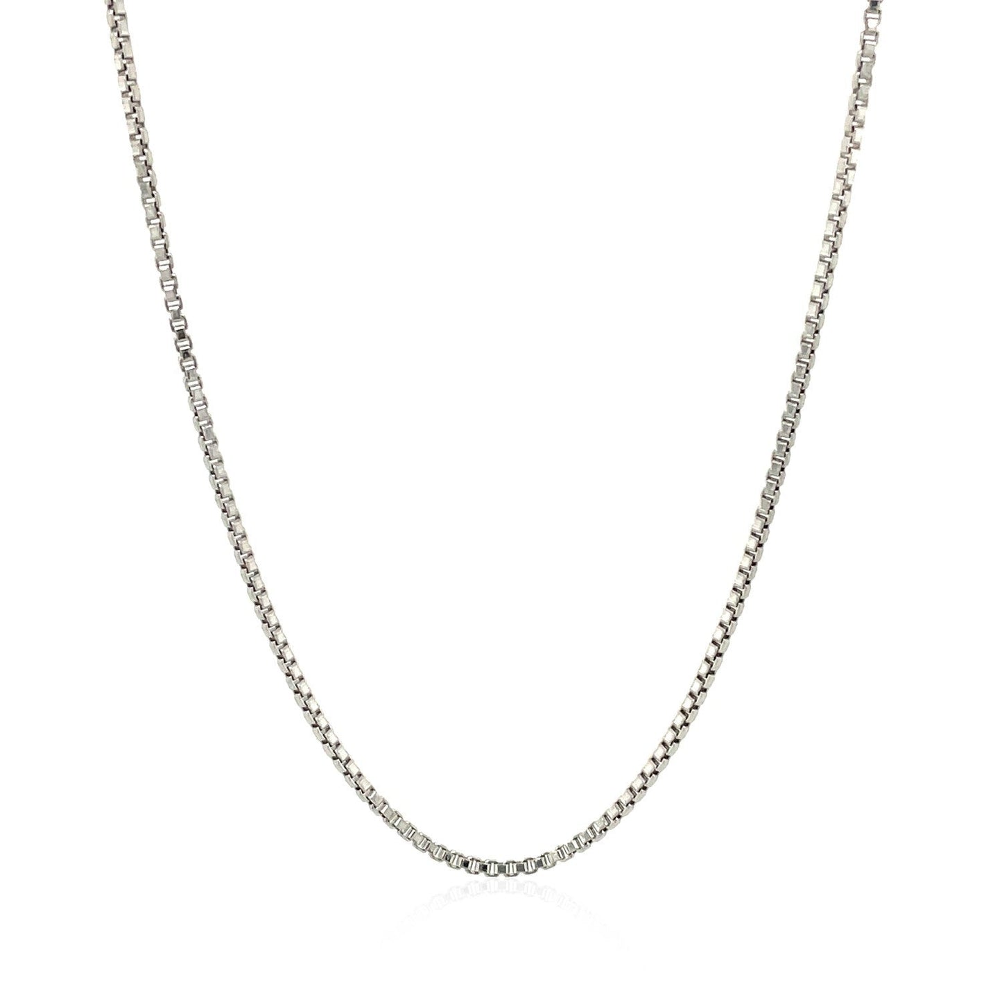 Sterling Silver Rhodium Plated Box Chain 1.3mm