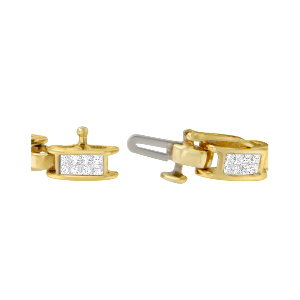 14K Yellow Gold Princess-Cut Diamond Links of Love Bracelet (2.00 cttw, H-I Color, SI2-I1 Clarity)