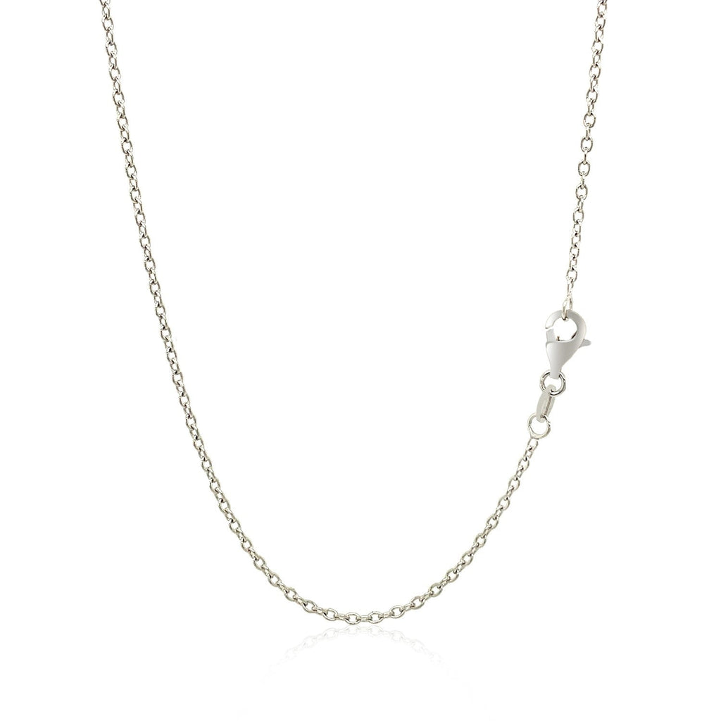 18k White Gold Round Cable Chain 1.5mm